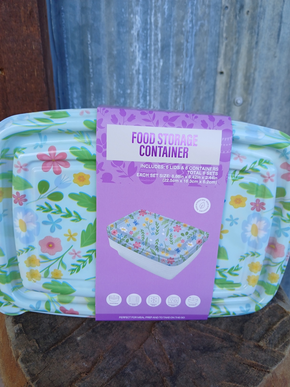 Floral Food Storage Container Set - Pastel Floral Print Festive Voice 12 Pc Set